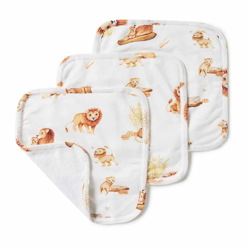 Add-on Snuggle Hunny Lion Organic Wash Cloths - 3 Pack