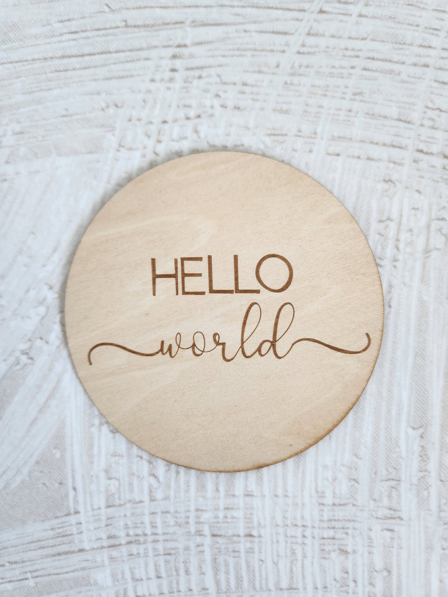 Add-on HELLO world wooden baby plaque