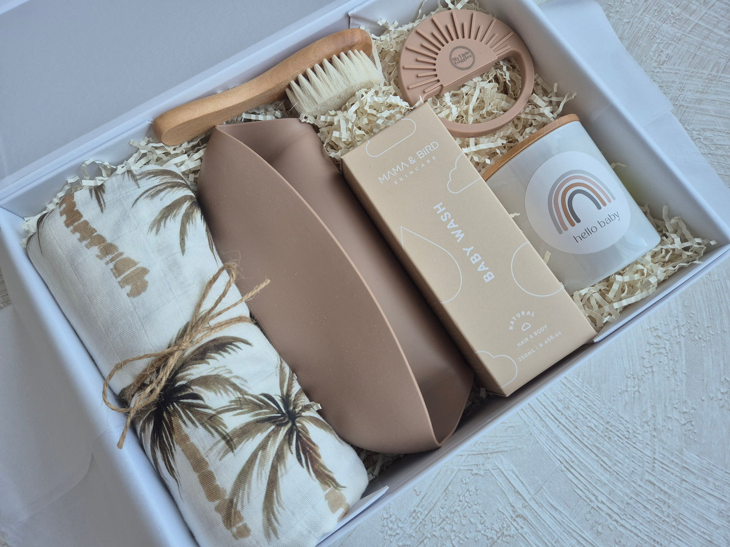 Unisex Baby Gift Hamper - BOHO BEIGE PALMS