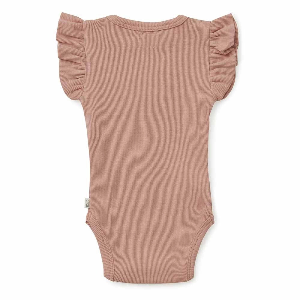 Add-on Snuggle Hunny Rose Frill Short Sleeve Organic Bodysuit