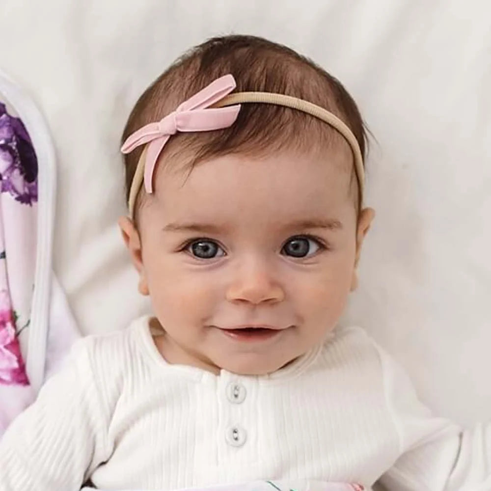 Add-on Rose Pink Velvet Bow Headband
