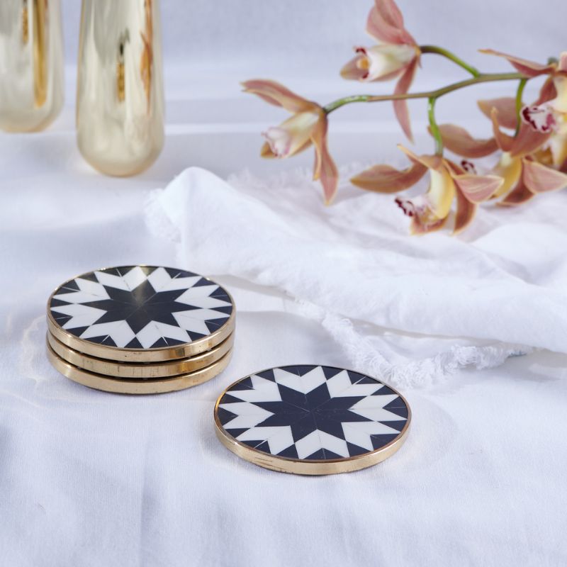 Add-on CLINQ Bone Inlay Coasters (set of 4)