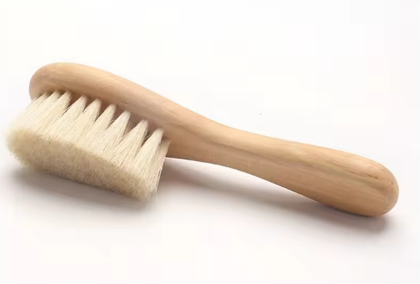 Baby Goat Bristle Soft Hair Brush - relaxing delicate massage for baby