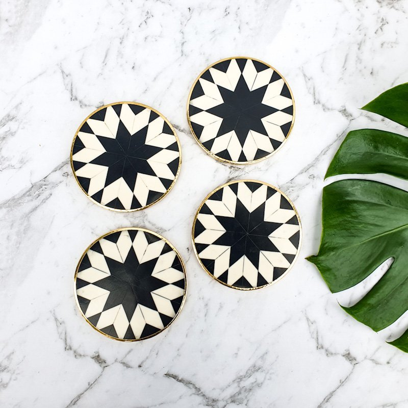 Add-on CLINQ Bone Inlay Coasters (set of 4)