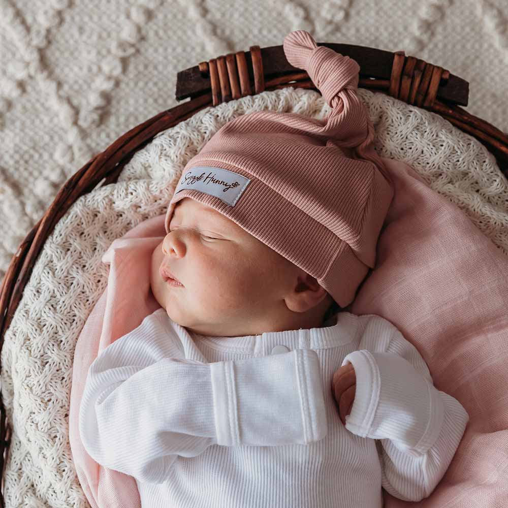 Add-on Snuggle Hunny Rose Ribbed Organic Knotted Beanie
