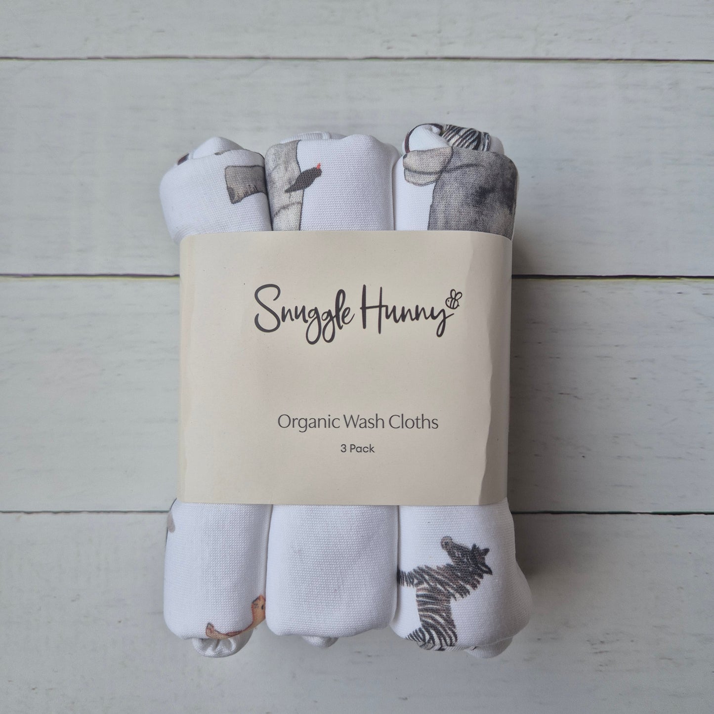 Add-on Snuggle Hunny Safari Organic Wash Cloths - 3 Pack