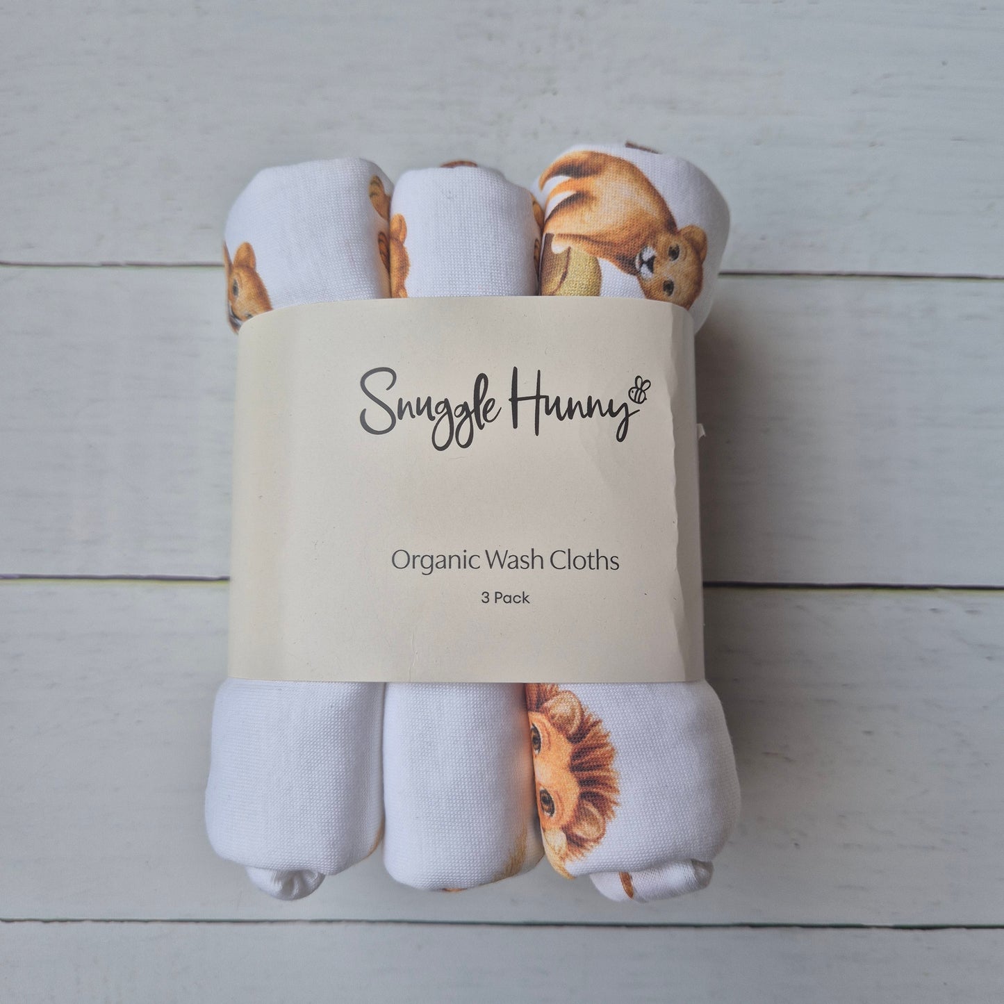 Add-on Snuggle Hunny Lion Organic Wash Cloths - 3 Pack