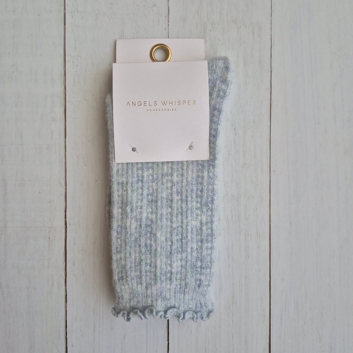Add-on Frill Crew Socks Blue