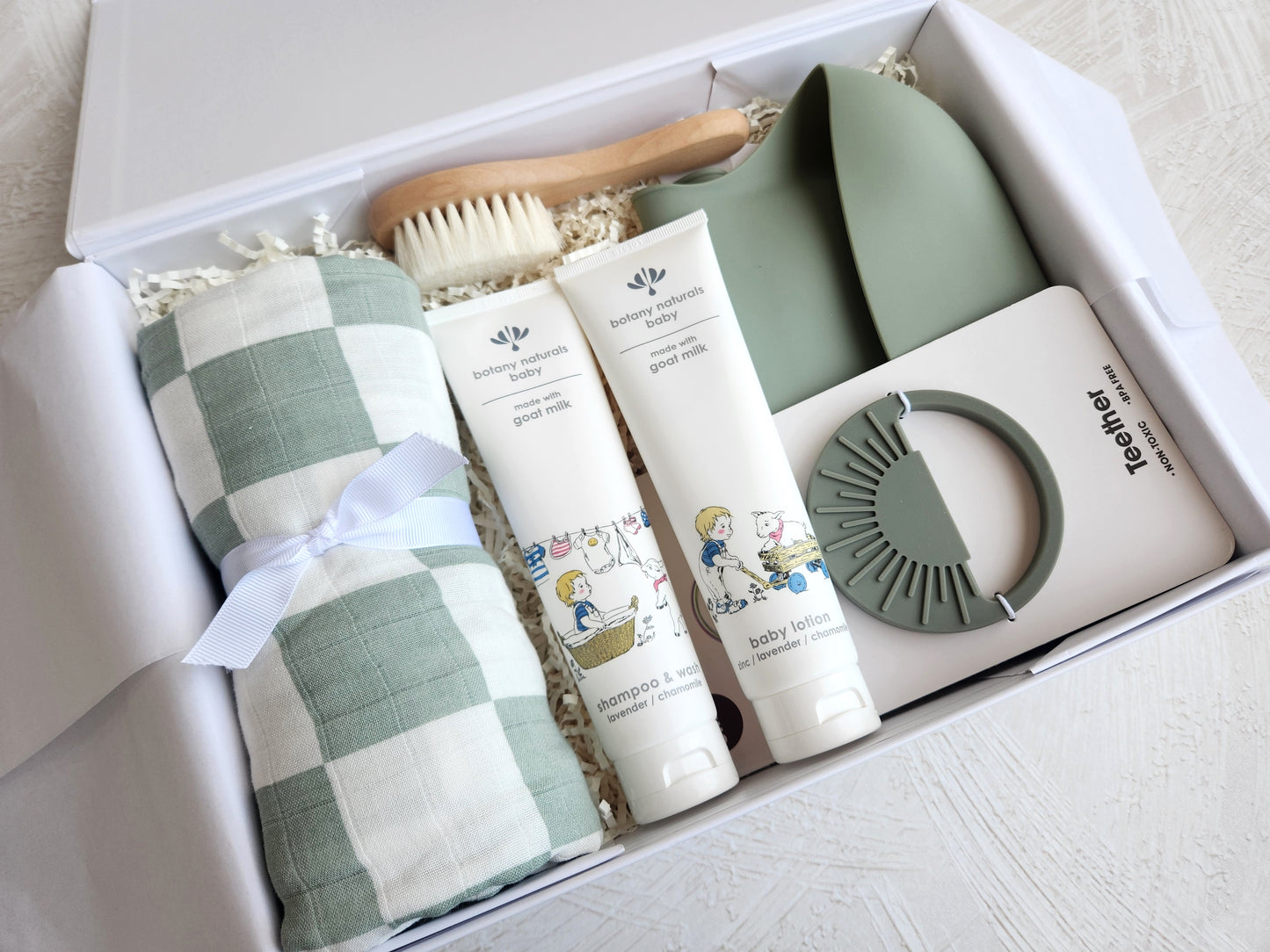 Deluxe Baby Boy Hamper SAGE CHECK