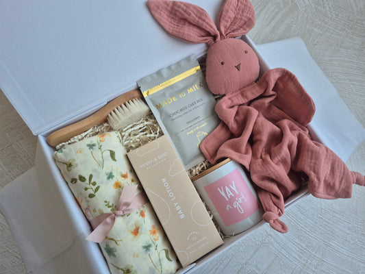 Deluxe Baby Girl Gift Hamper - BLOOMS & BUNNY