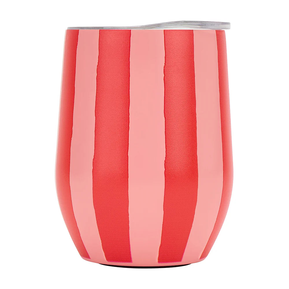 Add-on Red & Pink Stripe Wine Tumbler