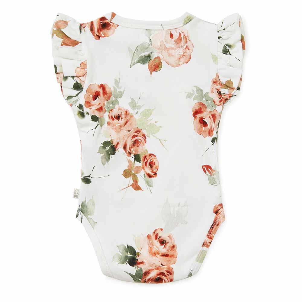 Add-on Snuggle Hunny Rosebud Frill Short Sleeve Organic Bodysuit