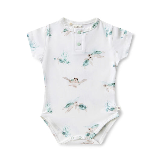 Add-on Snuggle Hunny Turtle Short Sleeve Organic Bodysuit