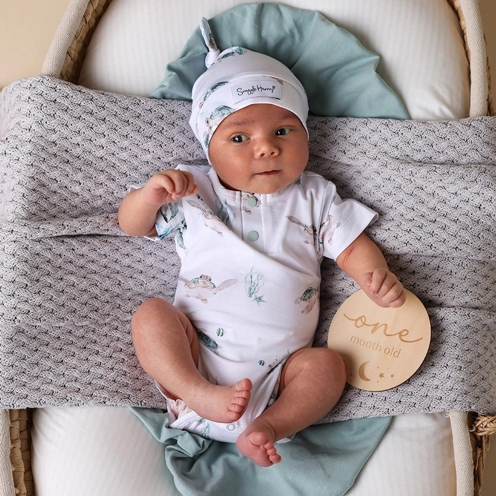 Add-on Snuggle Hunny Turtle Short Sleeve Organic Bodysuit