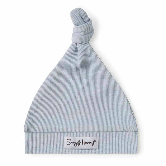 Add-on Snuggle Hunny Zen Blue Ribbed Organic Knotted Beanie