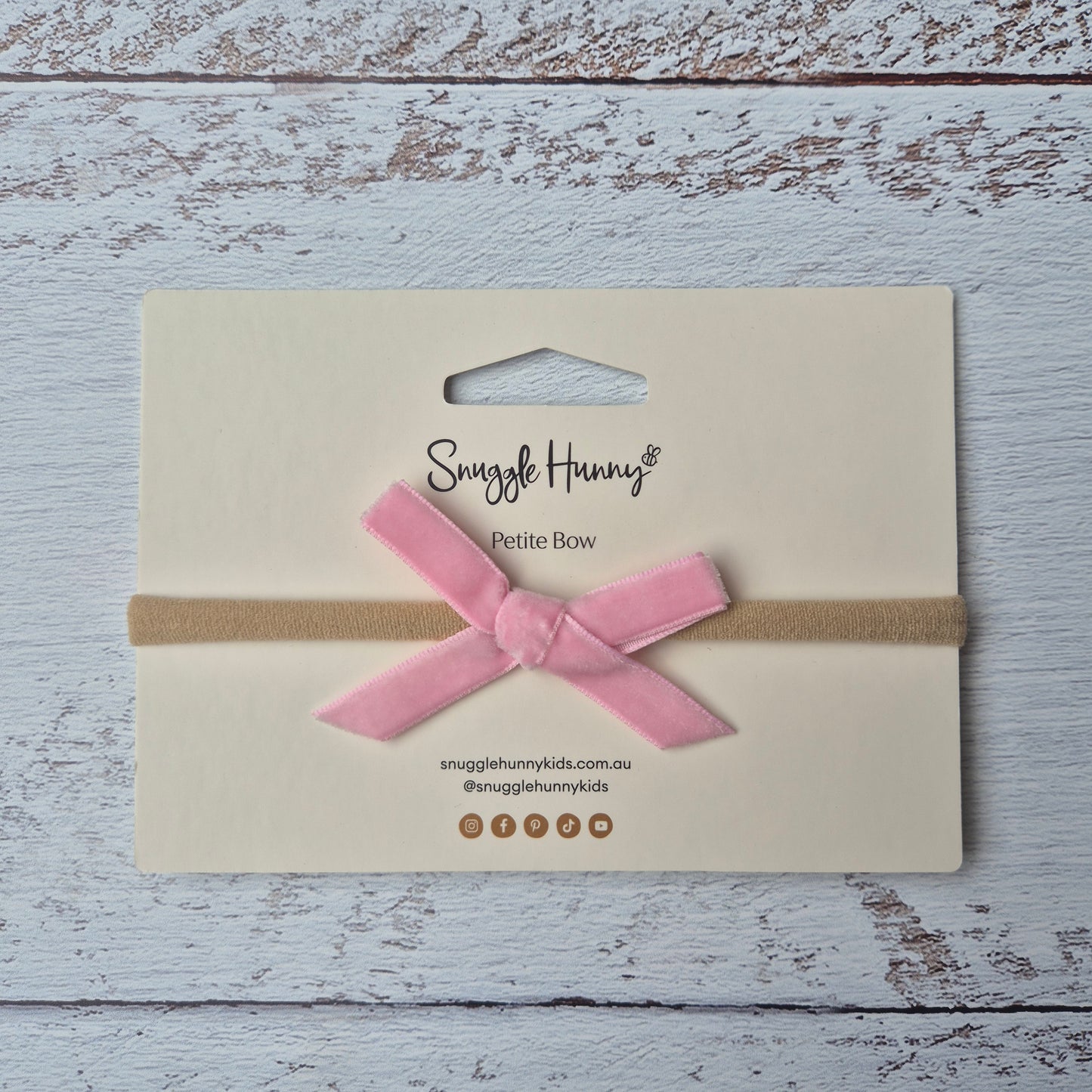 Add-on Rose Pink Velvet Bow Headband