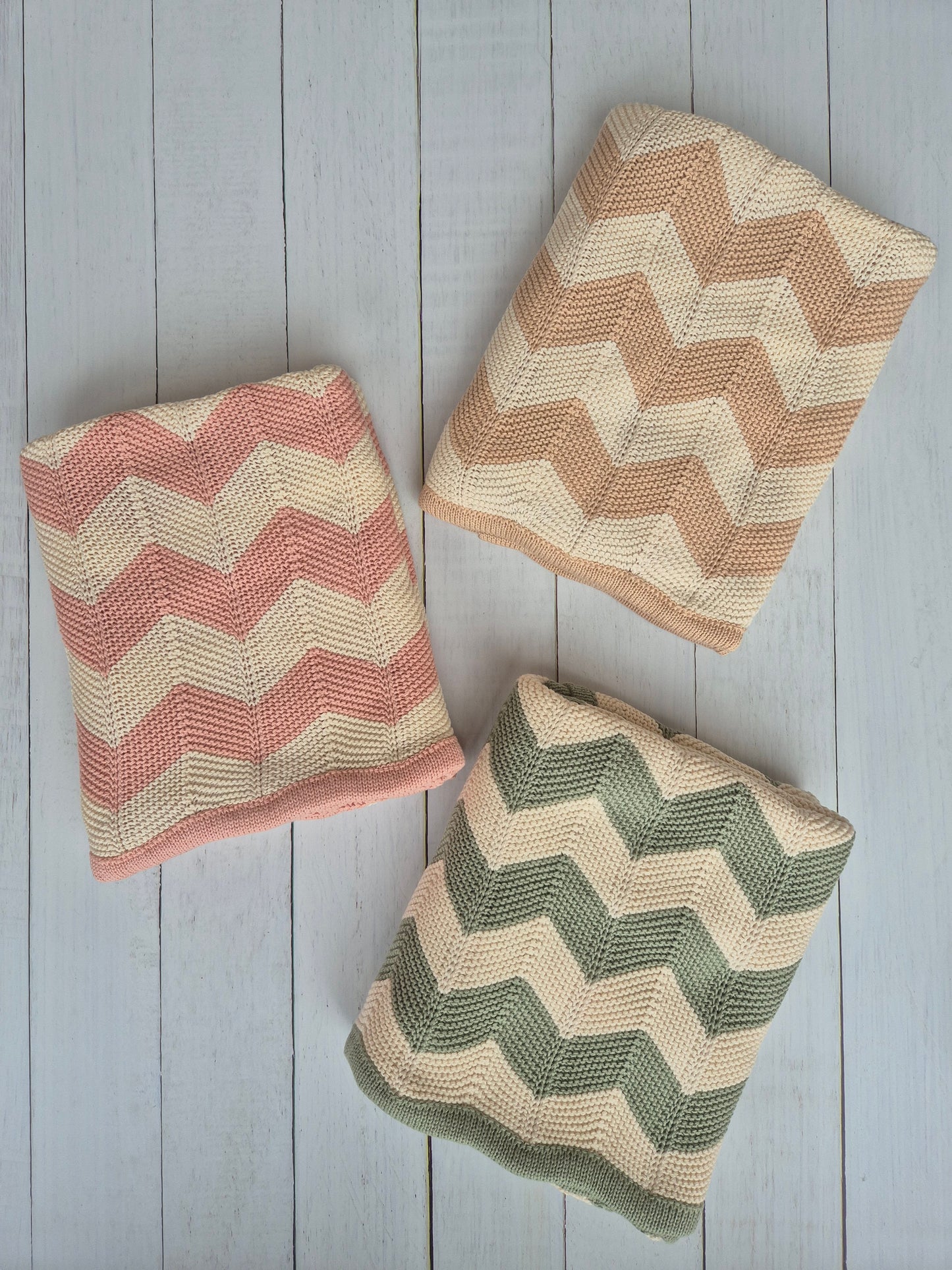 Add-on Baby Cotton Knit Blanket Chevron