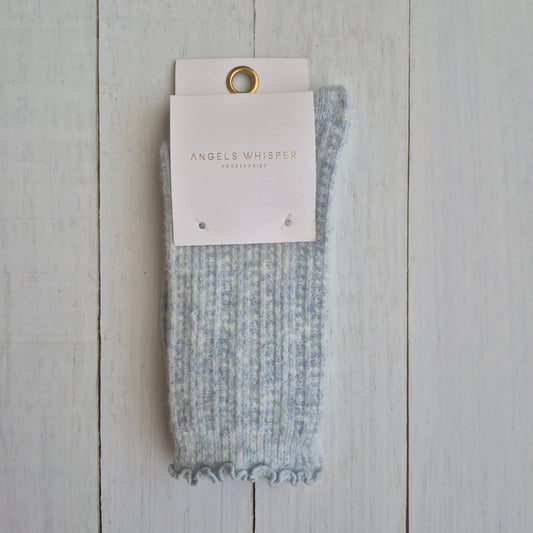 Add-on Frill Crew Socks Blue