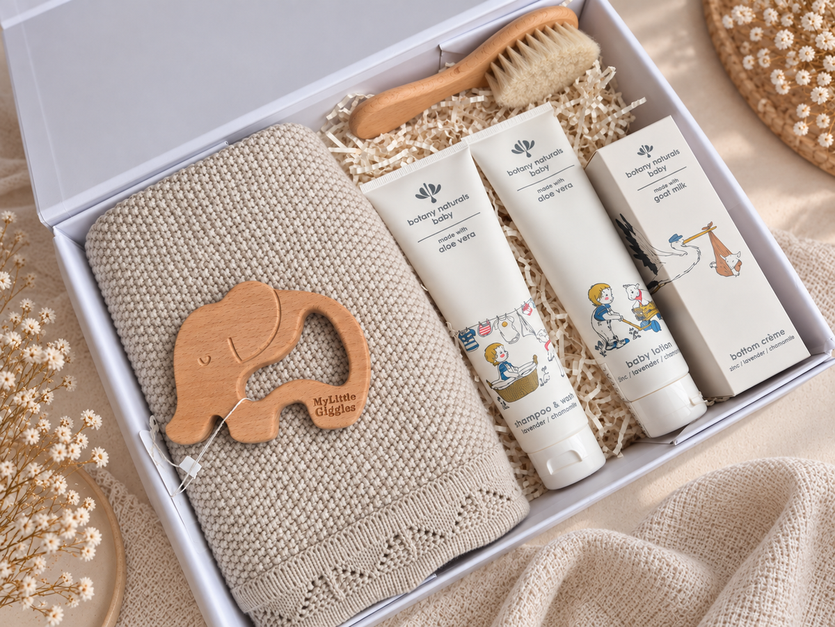 BABY ESSENTIALS GREY - Unisex baby gift hamper