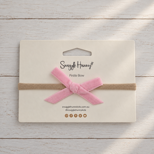 Add-on Rose Pink Velvet Bow Headband