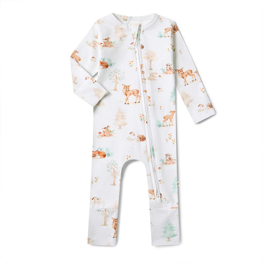 Add-on Snuggle Hunny Woodland Tales Long Sleeve Organic Romper (3-6 mths)